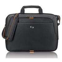 

Solo Bags 15.6" Urban Slim Laptop Briefcase, Black/Orange