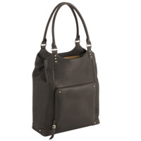 

Solo Bags 16" Colombian Leather Bucket Tote, Espresso Brown