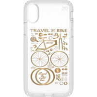 

Speck Presidio Clear + Print Case for iPhone X - CityBike Metallic Gold Yellow/Clear