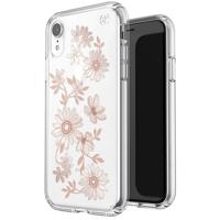 

Speck Presidio Clear + Print Case for iPhone XR, Fairytale Floral Peach Gold