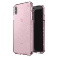 

Speck Presidio Clear + Glitter Case for iPhone XS Max, Bella Pink with Gold Glitter