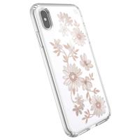 

Speck Presidio Clear + Print Case for iPhone XS Max, Fairytale Floral Peach Gold