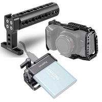 

SmallRig Samsung T5 SSD Mount for BMPCC 4K/6K and Z CAM E2 Cages, New Version - Bundle With Camera Cage for Blackmagic Design Pocket Cinema Camera 4K & 6K - Top Handle with Cold Shoe, Cheese