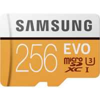 

Samsung 256GB EVO UHS-I microSDXC Memory Card with SD Adapter, 100MB/s Transfer Speed