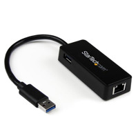 

StarTech USB 3.0 to Gigabit Ethernet NIC Adapter with USB Port, Black