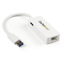 

StarTech USB 3.0 to Gigabit Ethernet NIC Adapter with USB Port, White