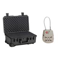 

Pelican iM2500 Case with Wheels, Watertight, Padlockable Case, with Multilayer Cubed Foam Interior, Black - With Flashpoint TSA Combination Luggage/Case Lock