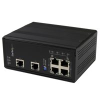

StarTech 6 Port Unmanaged Industrial Gigabit Ethernet Switch with 4 PoE+ Ports and Voltage Regulation, DIN Rail/Wall-Mountable