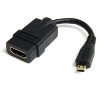 

StarTech 5" 19 Pin HDMI Female to 19 Pin Male Micro HDMI Cable Adapter, 34 AWG
