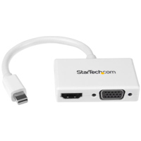 

StarTech 2-in-1 Mini DisplayPort to HDMI or VGA Travel A/V Adapter Converter, White