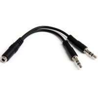 

StarTech 3.5 mm 4 Position Female to 2x 3.5mm Male Headset Adapter, 30 AWG