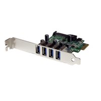

StarTech 4 Port PCI Express PCIe SuperSpeed USB 3.0 Controller Card Adapter with UASP
