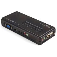 

StarTech 4 Port Black USB KVM Switch Kit with Cables and Audio