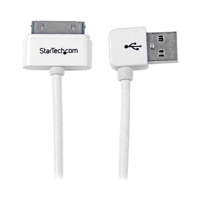 

StarTech 1m (3.28') Apple 30-pin Dock Connector to Left Angle USB Cable with Stepped Connector for iPhone/iPod/iPad, White