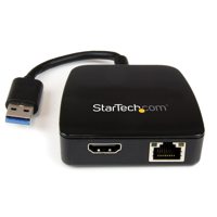 

StarTech 9 Pin USB 3.0 Male to 19 Pin HDMI and GbE RJ-45 Female Travel Adapter for Laptops