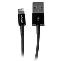 

StarTech 3.3' 8 Pin Slim Lightning Connector to USB Cable for iPhone, iPod and iPad, 24/32 AWG, Black