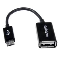 

StarTech 5" OTG Host Adapter with 5 Pin USB Micro-B Male to 4 Pin USB A Female Connector, 28 AWG