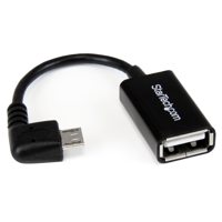 

StarTech 5" 5 Pin Right Angle Micro-B USB Male to 4 Pin USB A Female OTG Host Adapter, 28 AWG