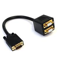 

StarTech 1' High Density D-Sub Video Splitter Cable with 15 Pin VGA Male to 2x 15 PIn VGA Female Connector, 28 AWG