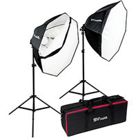 

Smith-Victor OctaBella 1000 1000W Daylight LED 2-Light Kit, Includes 28" Softboxes and 6' Light Stands