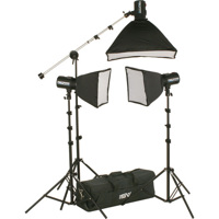 

Smith-Victor FL550K 3-FlashLite 360Ws Basic Studio Kit with FlashLite 120i Monolights, FL124 Strip Soft Box and MB110 2-Section Lightweight Boom Arm