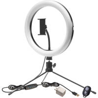 

Smith-Victor 10" Tri-Color LED Ring Light Kit with Remote Shutter Release and Tripod