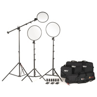

Smith-Victor Edge360 Pro LED Bi-Color 3-Light Boom Power Kit with 2x 18" LED Panel, 13" LED Panel with Battery Pack