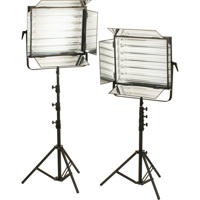 

Smith-Victor FLO-330 660W Total Dimmable Fluorescent 2-Light Kit, Includes 2x 4-Leaf Barndoor Set, 12x 55W Daylight Tubes and 2x Talon 8' Light Stands