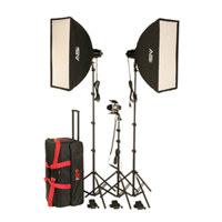 

Smith-Victor K48 3 Light Pro-Quartz Portraiture Soft Box Kit with Accent Light, 24x32" Heat Resistant Soft Box