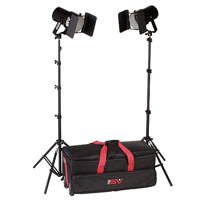 

Smith-Victor K62, 2 Q60SG, 1200-Watt Broad Lighting Kit with Light Cart on Wheels Carrying Case.