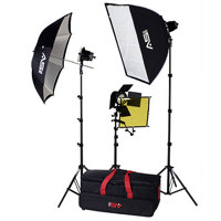 

Smith-Victor K70, 3 765UM Quartz Light, 1800-Watt Fully Accessorized Professional Quartz Kit with Light Cart on Wheels Carrying Case.