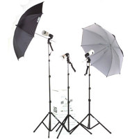 

Smith-Victor KF3U 3 Light, AC Slave / Master Flash, Thrifty Umbrella Flash Kit