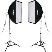 

Smith-Victor 2000 Watt Pro Softbox Two Light Kit, with 10' Stands and 1000W Quartz Halogen Lamps