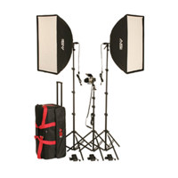 

Smith-Victor KSBQ-2600 Pro Softbox 3 Light Kit with Accent Light, 24x32" All-in-One Soft Box Light
