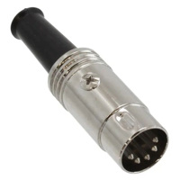 

Switchcraft 5 Pin DIN Male Cable Mount Plug with Ground Key-Rib for MIDI