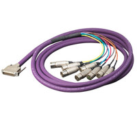

Switchcraft 10' DB25 Male to 4x XLR Male and 4x XLR Female Yamaha AES Pinout Standard Breakout Cable
