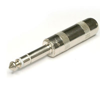 

Switchcraft 1/4" Stereo 3 Conductor Cable Mount Plug, Nickel Metal Handle with Solder Lugs and Cable