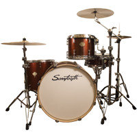

Sawtooth Command Series 4-Piece Drum Shell Pack with 24x14" Bass Drum, 13x10" Tom, 16x16" Floor Tom, 14x5.5" Snare Drum, Red Streak
