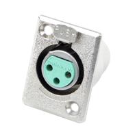 

Switchcraft D Series 3-Pin XLR Female Panel Mount Connector, Silver Pins / Nickel Finish