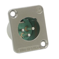 

Switchcraft D Series 3-Pin XLR Male Panel Mount Connector, Silver Pins / Nickel Finish