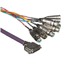 

Switchcraft DB25 Female to 4 XLR Male and Female Modular Breakout Cable End, Tascam DTRS/Digidesign Pinout