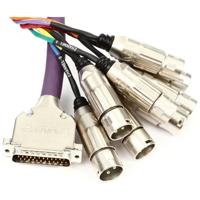 

Switchcraft 10' DB25 Male to 8 XLR Male Standard Breakout Cable, Tascam DTRS/Digidesign Pinout