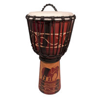 

Sawtooth Harmony Series 12" Hand Carved Elephant Design Rope Djembe