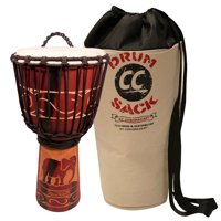 

Sawtooth Harmony Series 12" Hand Carved Elephant Design Rope Djembe with Soft Case