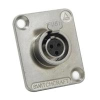 

Switchcraft EH Series Tini-QG Mini 3-Pin XLR Female Panel Mount Connector with 4-40 Mounting Screws , Black / Silver