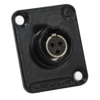 

Switchcraft EH Series Tini-QG Mini 4-Pin XLR Female Panel Mount Connector with 4-40 Mounting Screws , Black / Silver