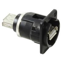 

Switchcraft EH Series USB A Female to USB A Female Feedthru Connector, Black Chrome