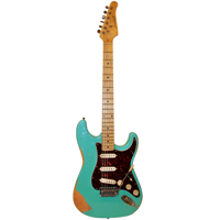 

Sawtooth ES Relic Series Electric Guitar with Gig Bag, Aged Maple Fretboard, Surf Green