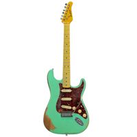 

Sawtooth ES Relic Series Retro Electric Guitar Kit with Retro 5-Watt Portable Amplifier, Surf Green