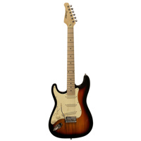 

Sawtooth ES Series Left-Handed Electric Guitar, Maple Fingerboard, Sunburst with Vanilla Cream Pickguard